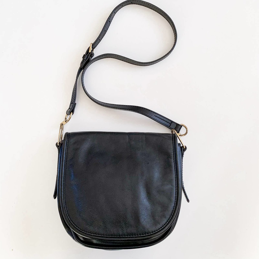 Fossil Black Leather Crossbody Purse